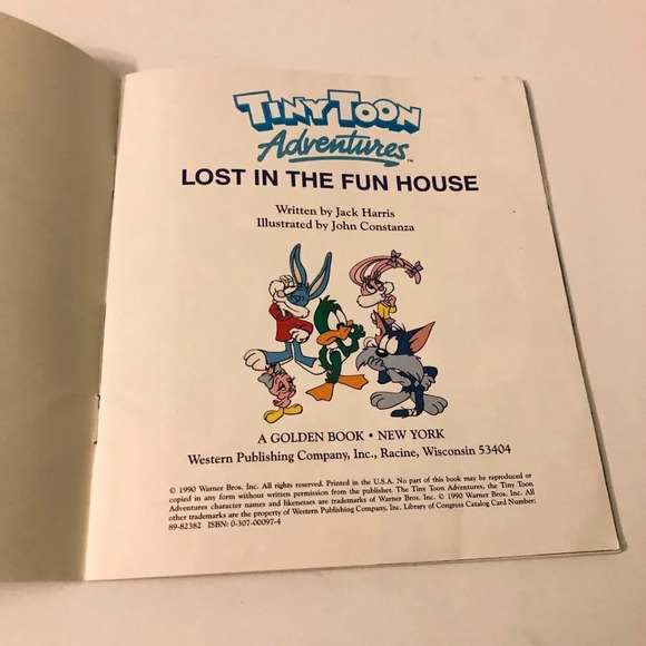 Vtg 1990 Tiny Toon Adventures Lost In The Fun House Golden Book - Picture 6 of 15